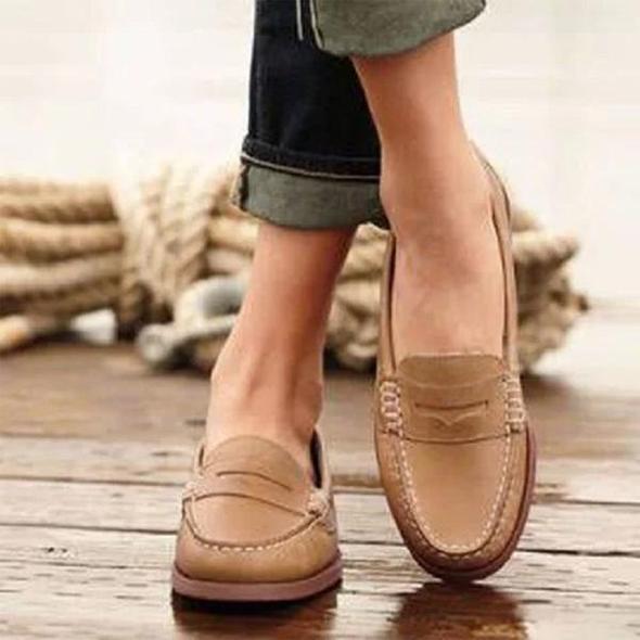 Rosgrove | Women - Leather Penny Loafers - Classic Slip-On Style