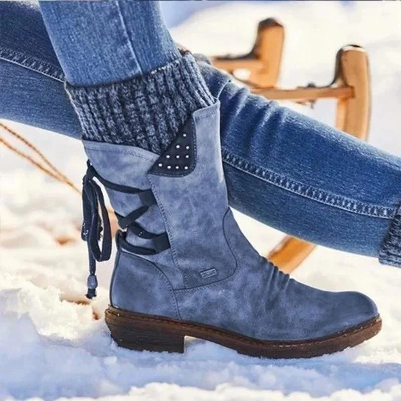 Rosgrove | Women - Suede Look Ankle Boots - Flat Sole