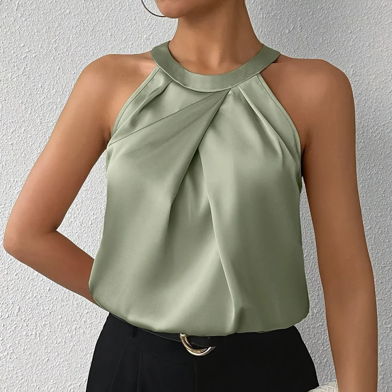 Rosgrove | Women's - Sleeveless Blouse - Elegant Polyester Fabric - Lightweight Office Top