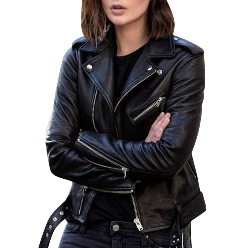 Rosgrove | Women - Casual Biker Jacket - Zip Closure