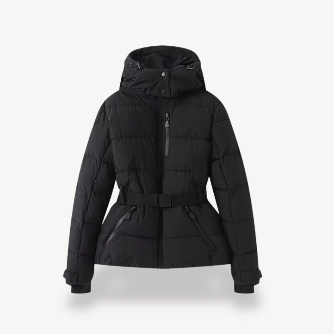 Rosgrove | Women - Hooded Belted Puffer Jacket - Cosy Style