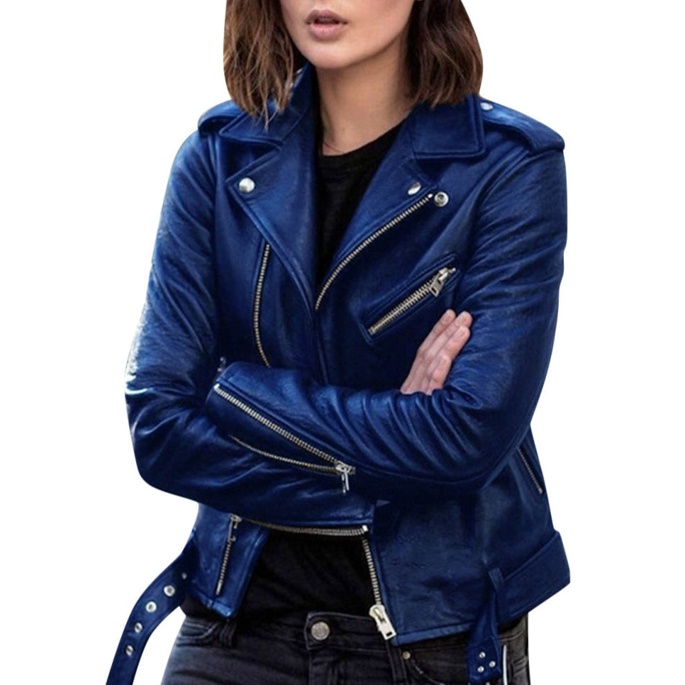 Rosgrove | Women - Casual Biker Jacket - Zip Closure