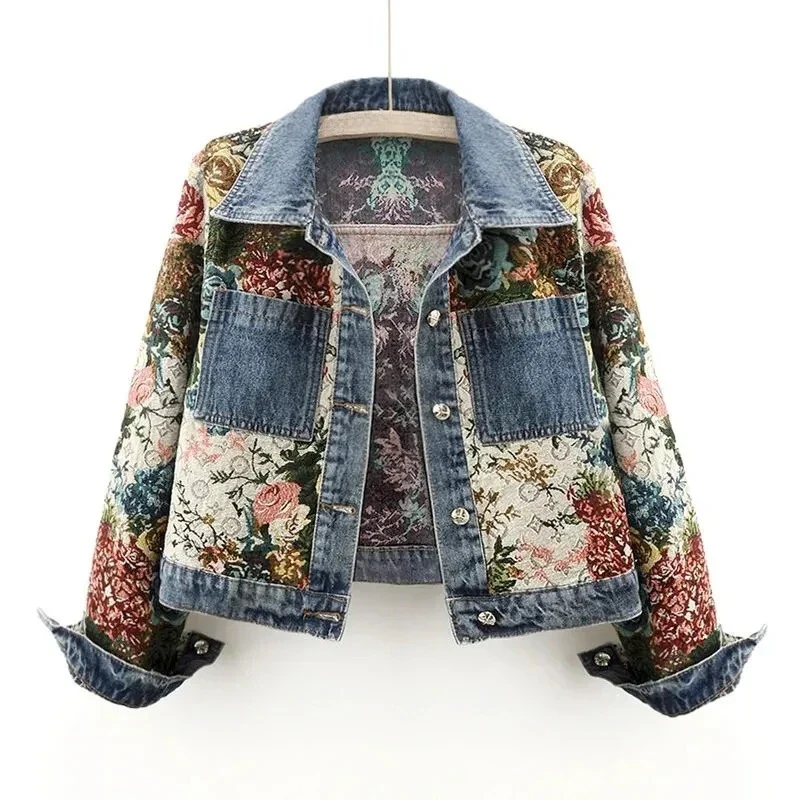 Rosgrove | Women - Floral Denim Jacket