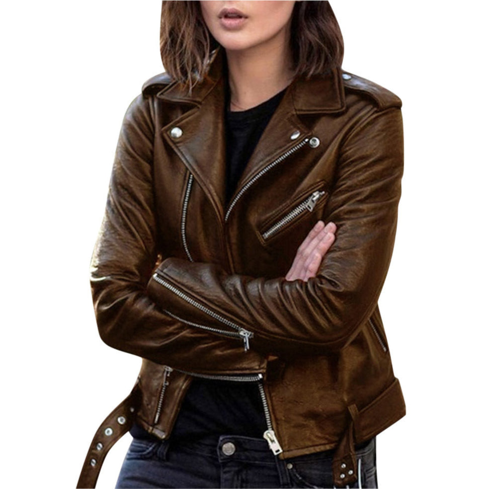 Rosgrove | Women - Casual Biker Jacket - Zip Closure