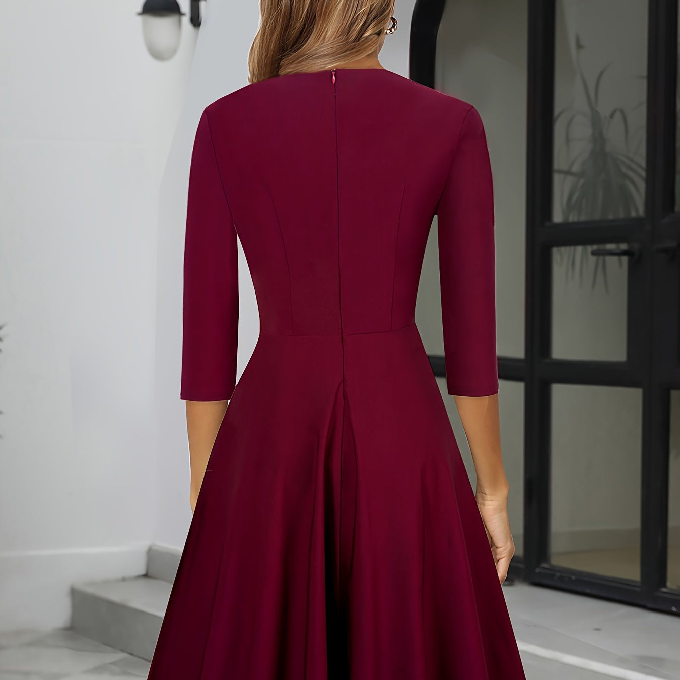 Rosgrove | Women - Elegant Midi Evening Dress - Stylish Design