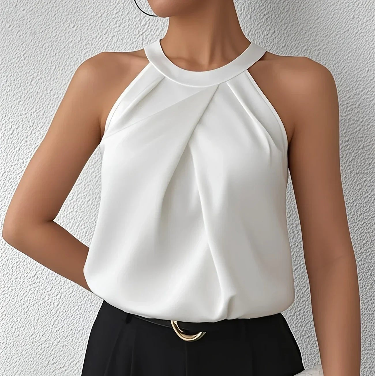 Rosgrove | Women's - Sleeveless Blouse - Elegant Polyester Fabric - Lightweight Office Top