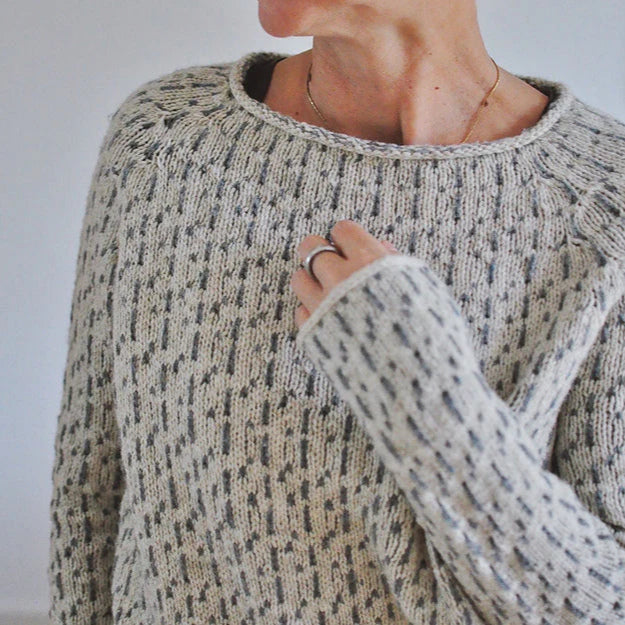 Rosgrove | Women's - Knitted Jumper - Elegant Grey Long Sleeve