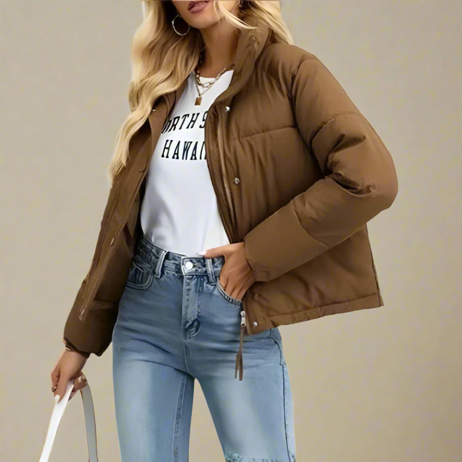 Rosgrove | Women - Puffer Jacket - Warm Zip High Collar