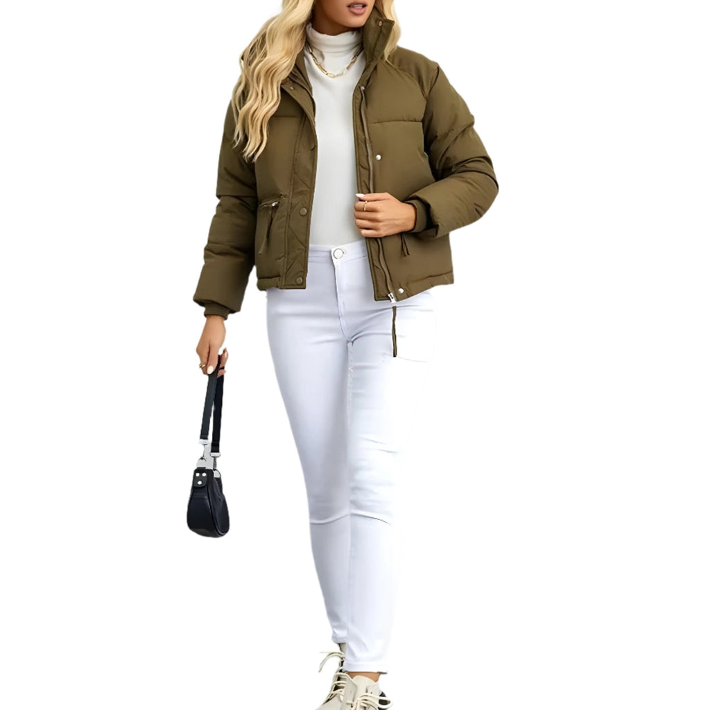 Rosgrove | Women - Puffer Jacket - Warm Zip High Collar