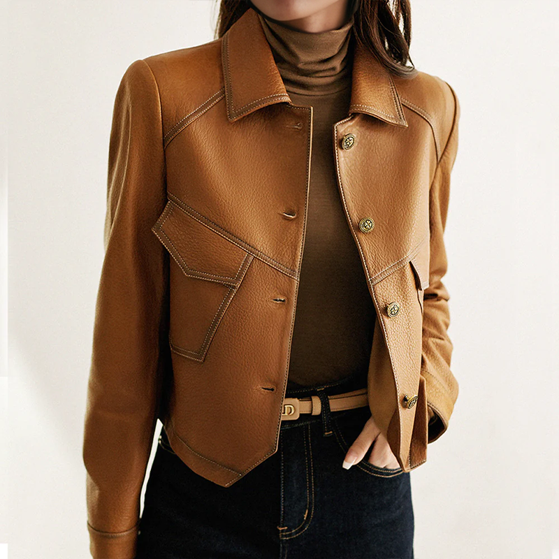 Rosgrove | Women - Brown Long Sleeve Jacket - Stylish Fit
