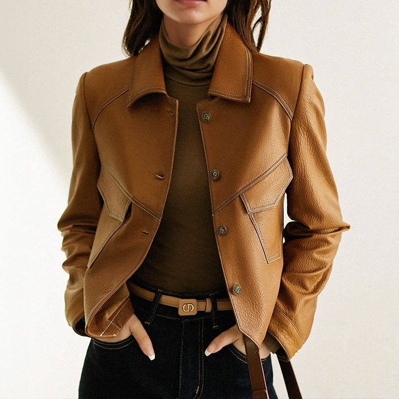 Rosgrove | Women - Brown Long Sleeve Jacket - Stylish Fit