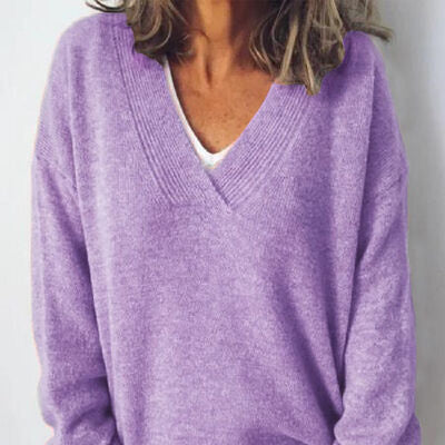 Rosgrove | Women - V-Neck Jumper – Oversized Fit