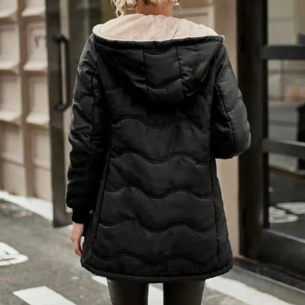 Rosgrove | Women - Slim Fit Hooded Trench Coat - Quilted Design