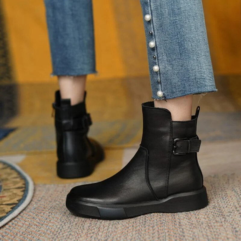 Rosgrove | Women - Mid-Ankle Boots - Side Buckle Design