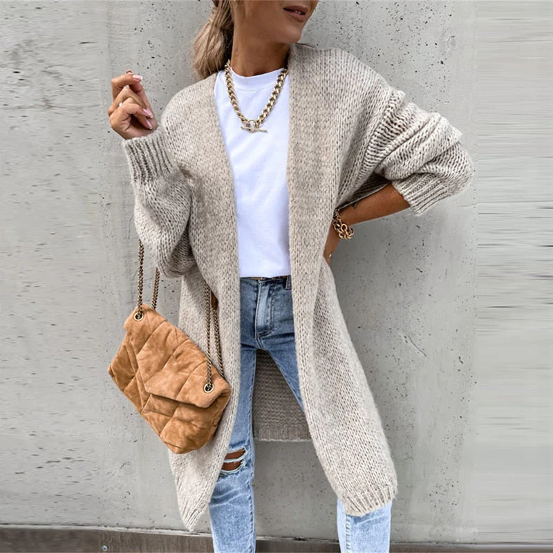 Rosgrove | Women - Open Front Knitted Cardigan - Wool Blend