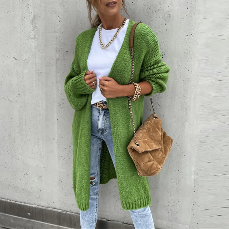 Rosgrove | Women - Open Front Knitted Cardigan - Wool Blend