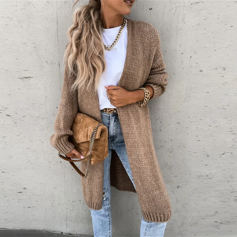 Rosgrove | Women - Open Front Knitted Cardigan - Wool Blend