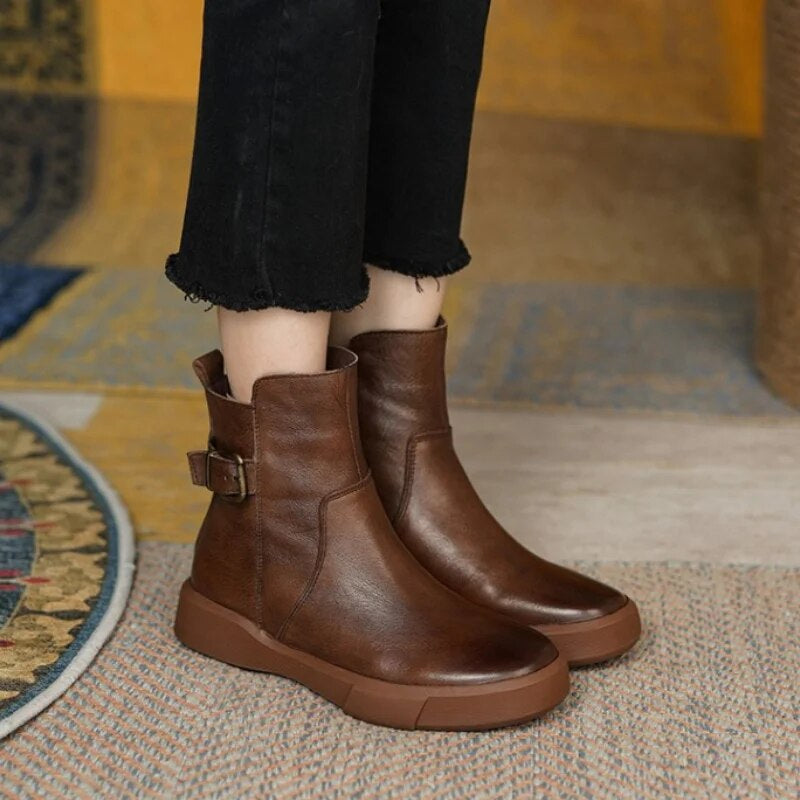Rosgrove | Women - Mid-Ankle Boots - Side Buckle Design