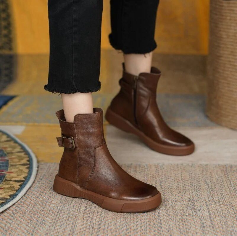 Rosgrove | Women - Mid-Ankle Boots - Side Buckle Design
