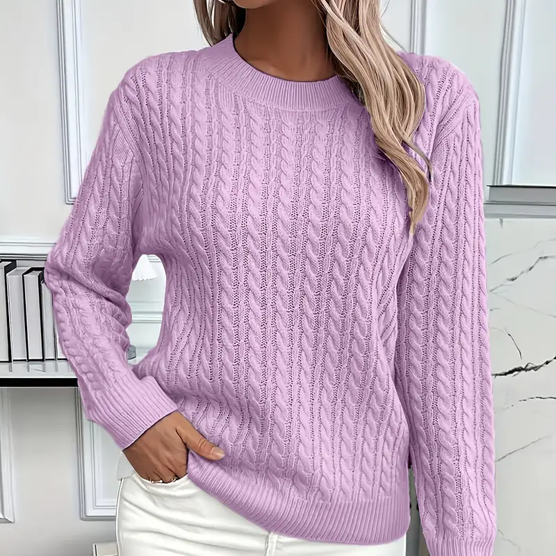 Rosgrove | Women - Classic Fit Sweatshirt - Cable Knit Look