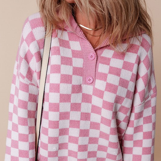 Rosgrove | Women - Wool Knit V-Neck Jumper - Button Neckline