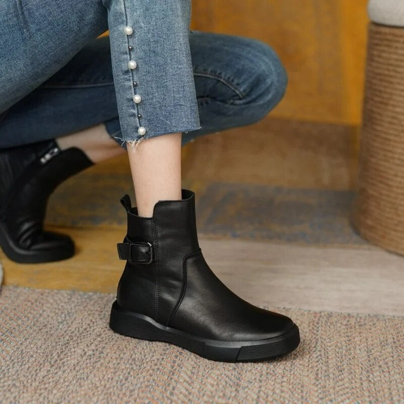 Rosgrove | Women - Mid-Ankle Boots - Side Buckle Design