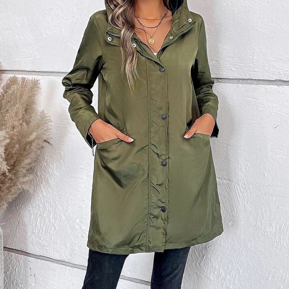 Rosgrove | Women - Long Autumn Jacket - High Collar