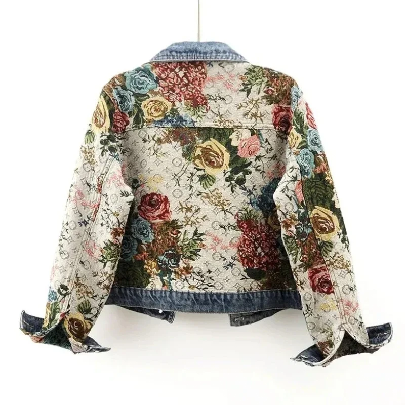 Rosgrove | Women - Floral Denim Jacket