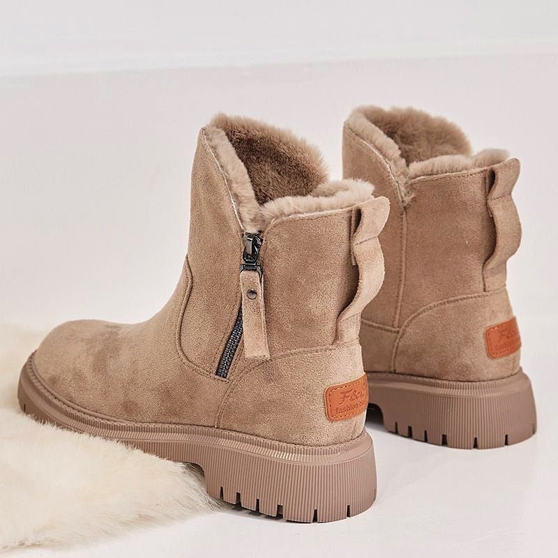 Rosgrove | Women - Warm Suede Look Ankle Boots - Side Zip