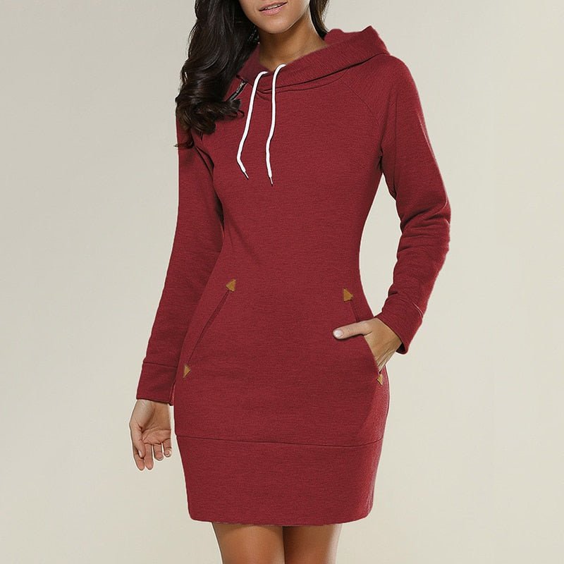 Rosgrove | Women - Jumper Dress - Cozy Hood & Pockets