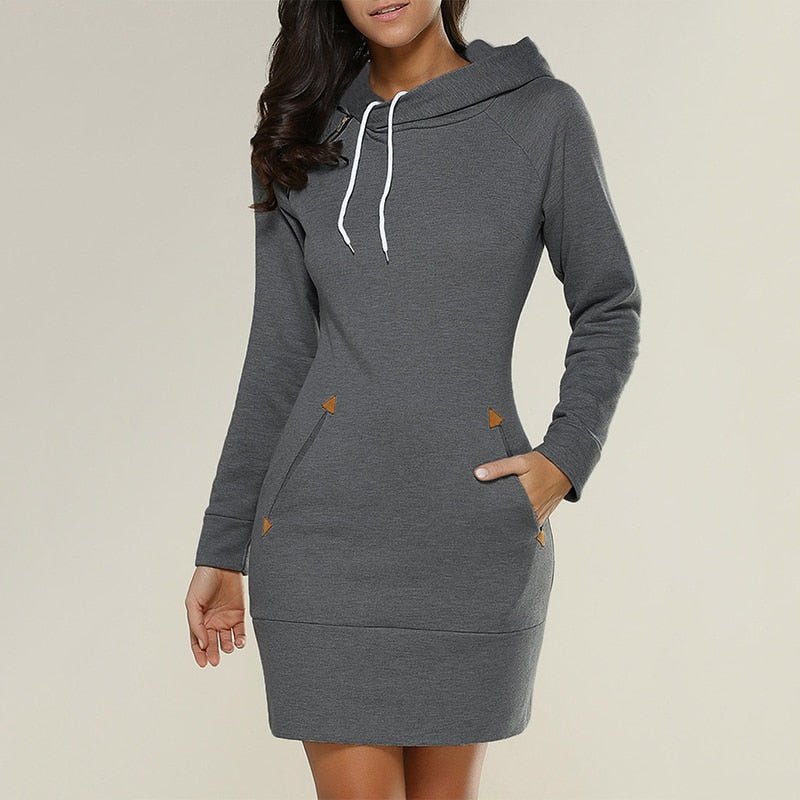 Rosgrove | Women - Jumper Dress - Cozy Hood & Pockets