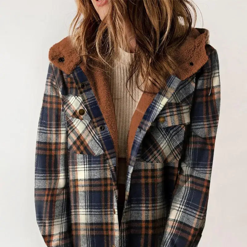 Rosgrove | Women - Plaid Winter Jacket - Hooded Lining