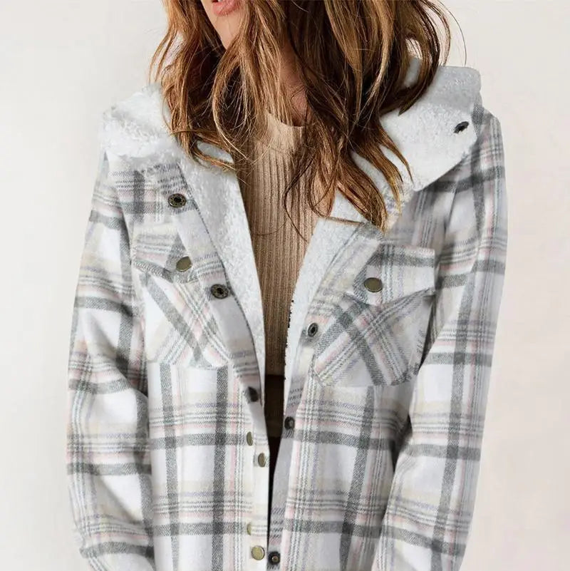 Rosgrove | Women - Plaid Winter Jacket - Hooded Lining