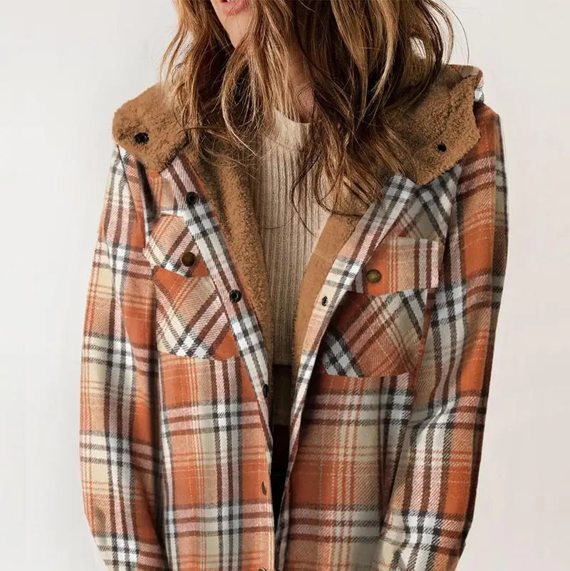 Rosgrove | Women - Plaid Winter Jacket - Hooded Lining