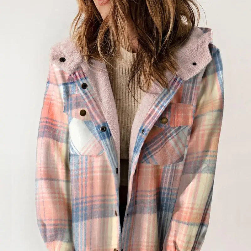 Rosgrove | Women - Plaid Winter Jacket - Hooded Lining