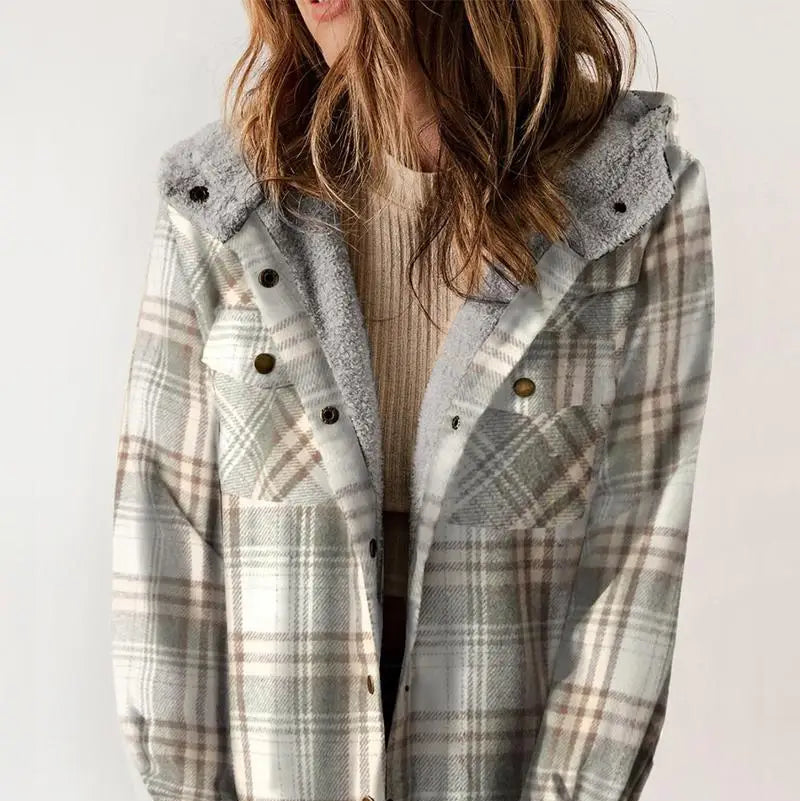 Rosgrove | Women - Plaid Winter Jacket - Hooded Lining