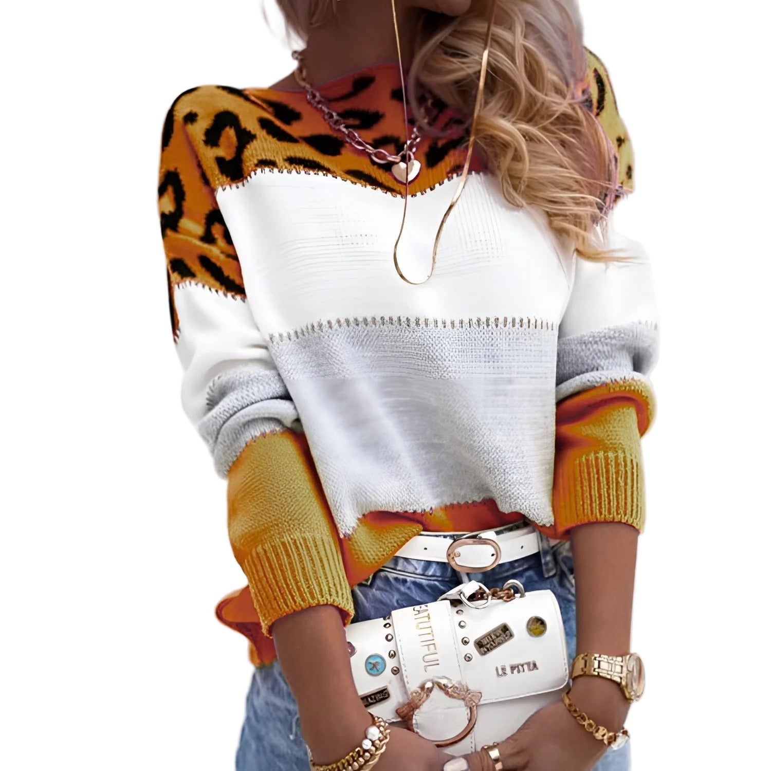 Rosgrove | Women - Relaxed Fit Knit Sweatshirt – Animal Print