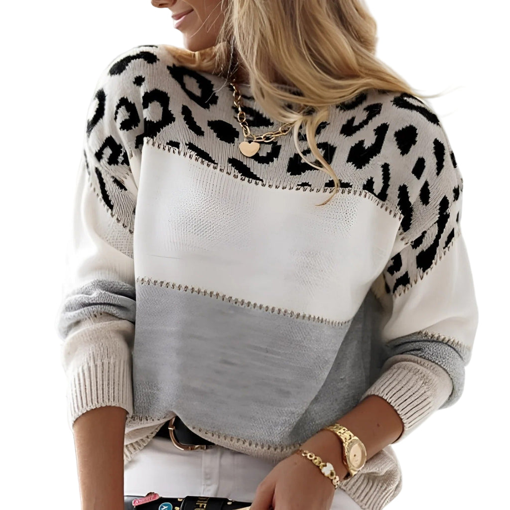 Rosgrove | Women - Relaxed Fit Knit Sweatshirt – Animal Print