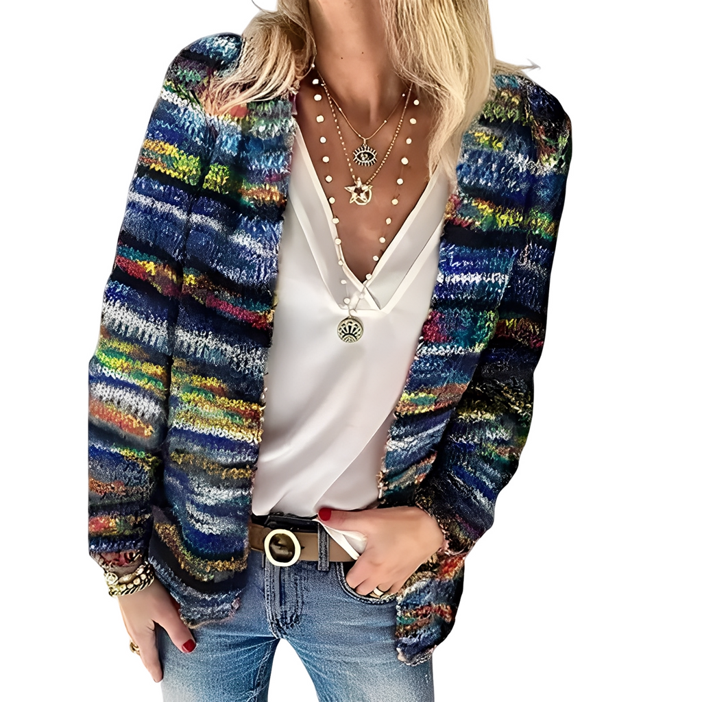 Rosgrove | Women - Casual Multicoloured Cardigan - Cosy Knit