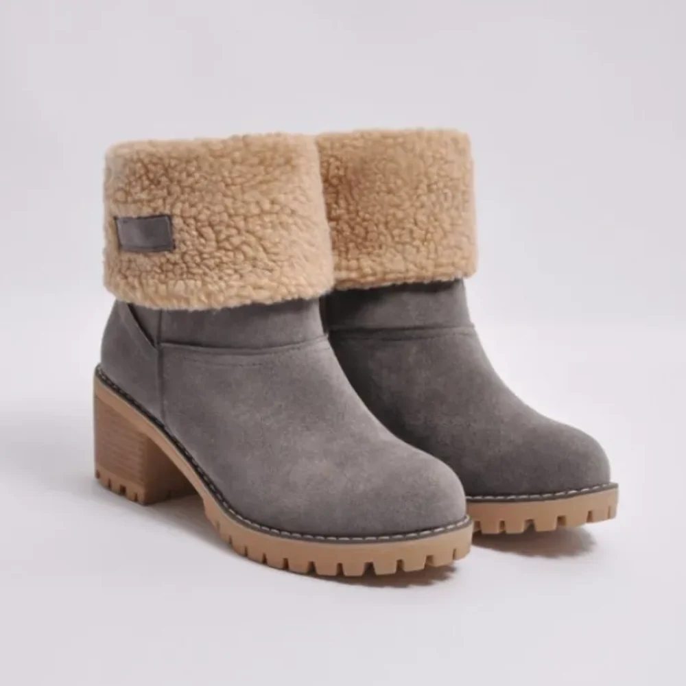 Rosgrove | Women - Chunky Heel Ankle Boots - Shearling Lined