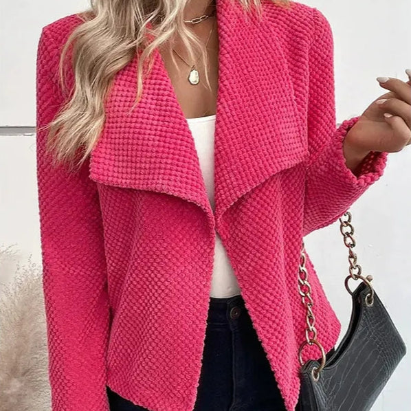 Rosgrove | Women - Textured Knit Blazer Jacket - Relaxed Fit