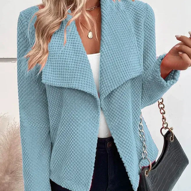 Rosgrove | Women - Textured Knit Blazer Jacket - Relaxed Fit
