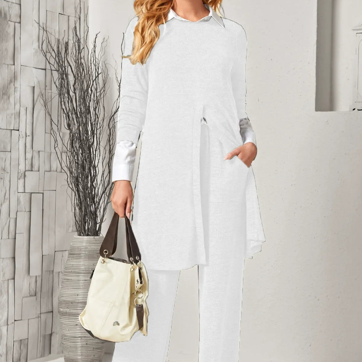 Rosgrove | Women - Soft Knit Two Piece Suit - Relaxed Fit