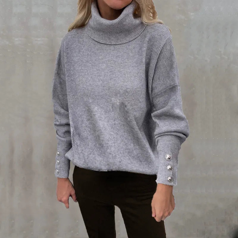Rosgrove | Women - Ribbed Turtleneck Pullover - Oversized