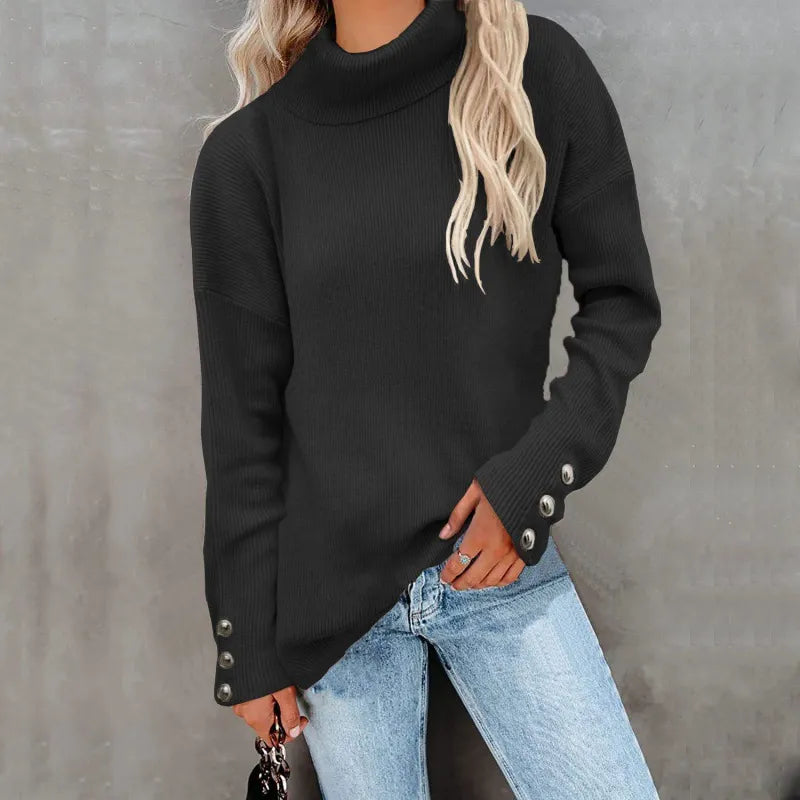 Rosgrove | Women - Ribbed Turtleneck Pullover - Oversized