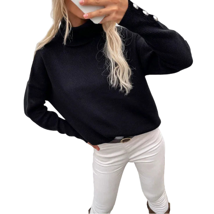 Rosgrove | Women - Ribbed Turtleneck Pullover - Oversized
