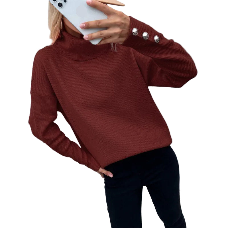 Rosgrove | Women - Ribbed Turtleneck Pullover - Oversized