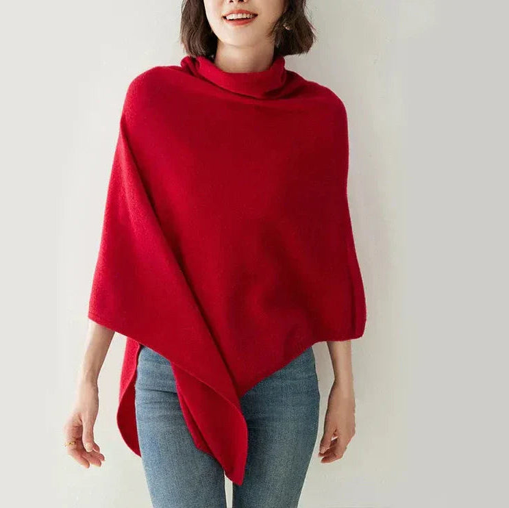 Rosgrove | Women - Poncho Top - Wool Blend - Cowl Neck