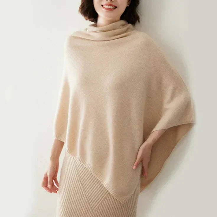 Rosgrove | Women - Poncho Top - Wool Blend - Cowl Neck