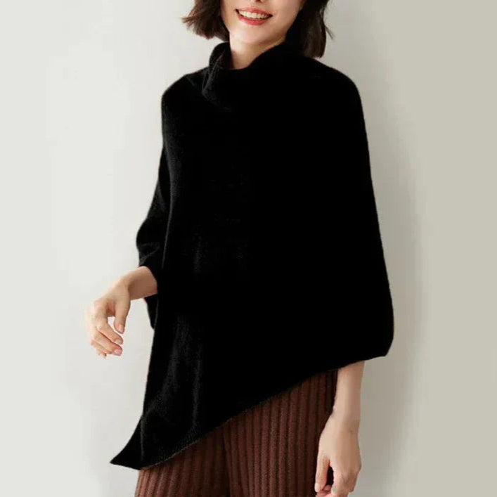 Rosgrove | Women - Poncho Top - Wool Blend - Cowl Neck